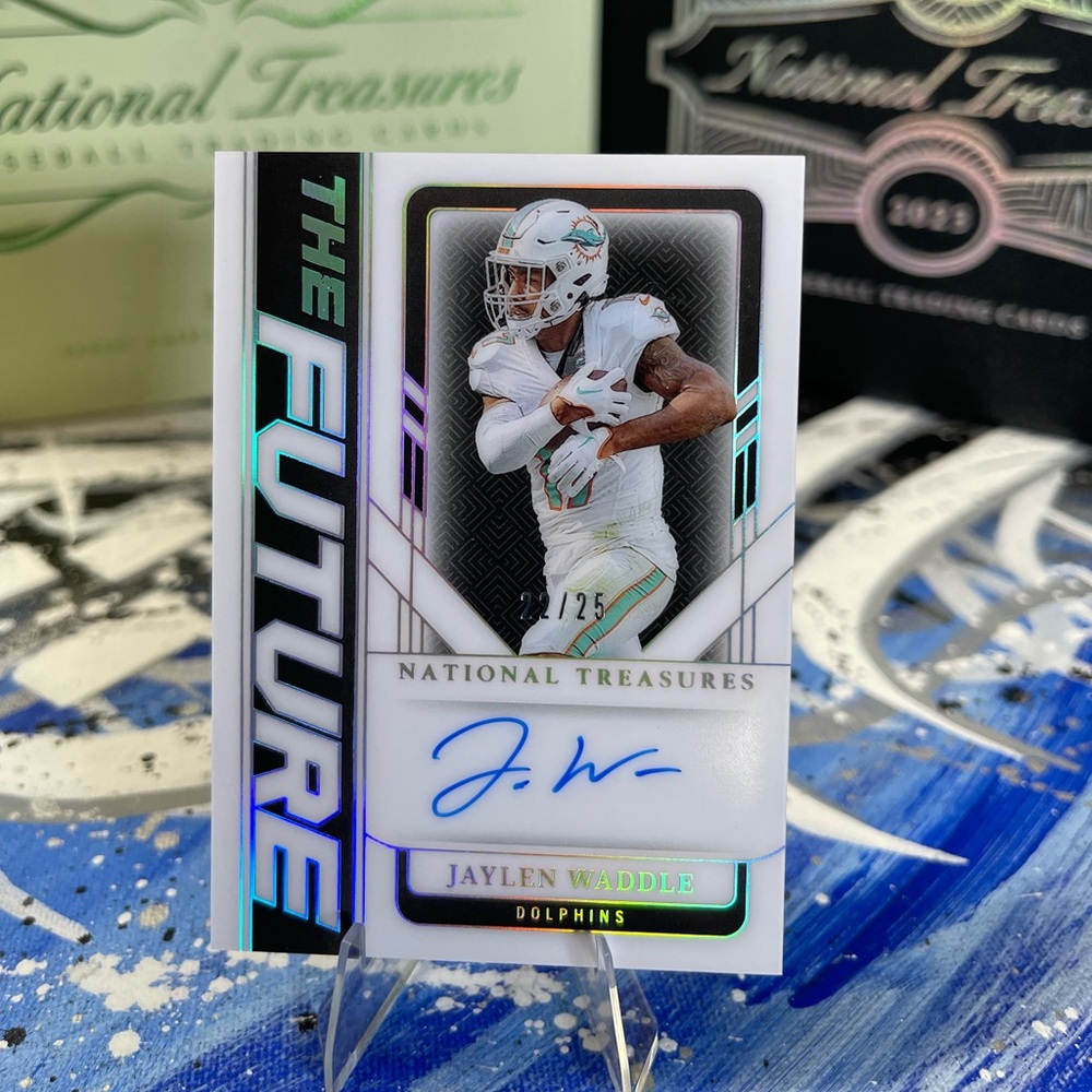 2024 Panini National Treasures #TF-JWE Jaylen Waddle The Future Holo Silver #/25